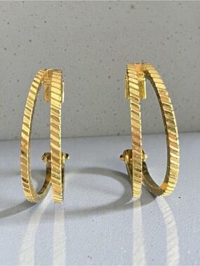 Napier Gold Toned Double Hoop Screw Back Clip On Earrings